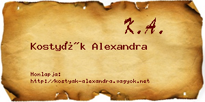 Kostyák Alexandra névjegykártya